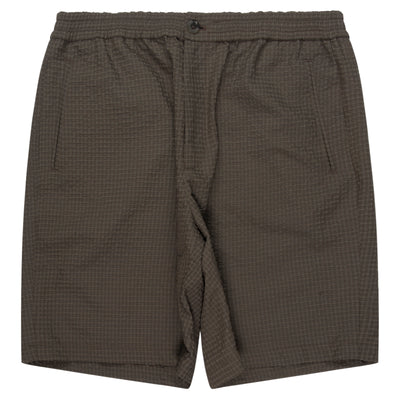 Armani Khaki Icon Checkered Crimp Shorts