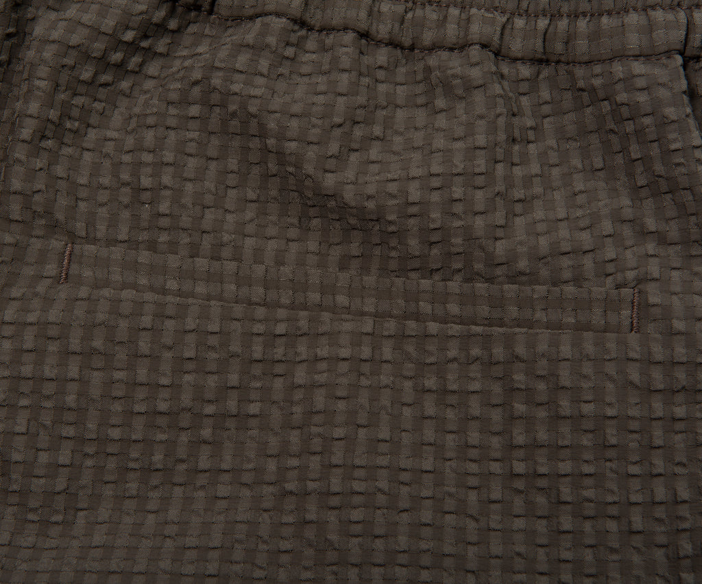 Armani Khaki Icon Checkered Crimp Shorts