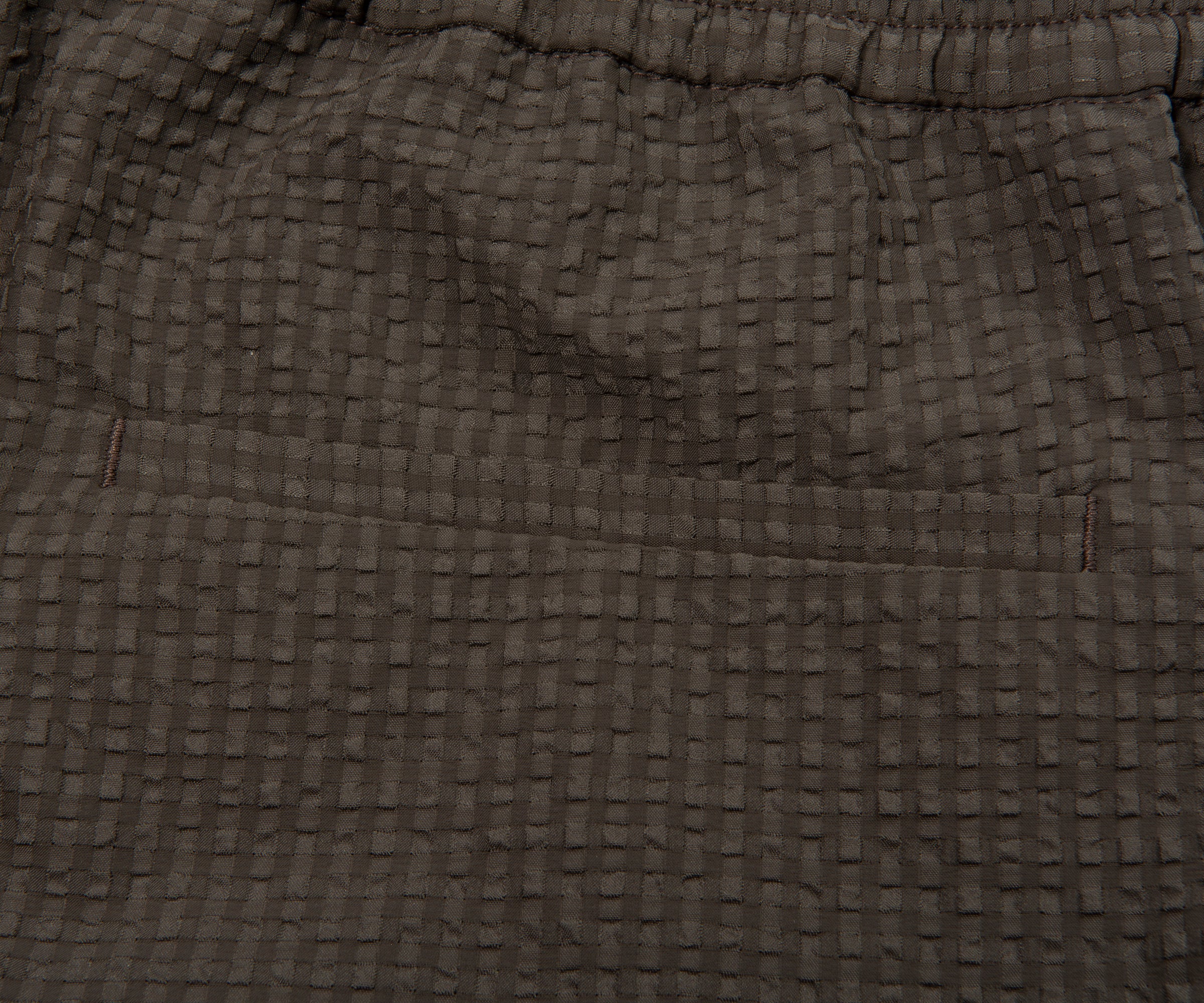 Armani Khaki Icon Checkered Crimp Shorts