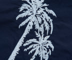 Boss Navy Palm Tree Embroidered Swim Shorts