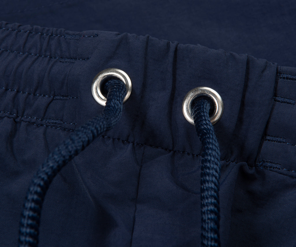 Boss Navy Palm Tree Embroidered Swim Shorts