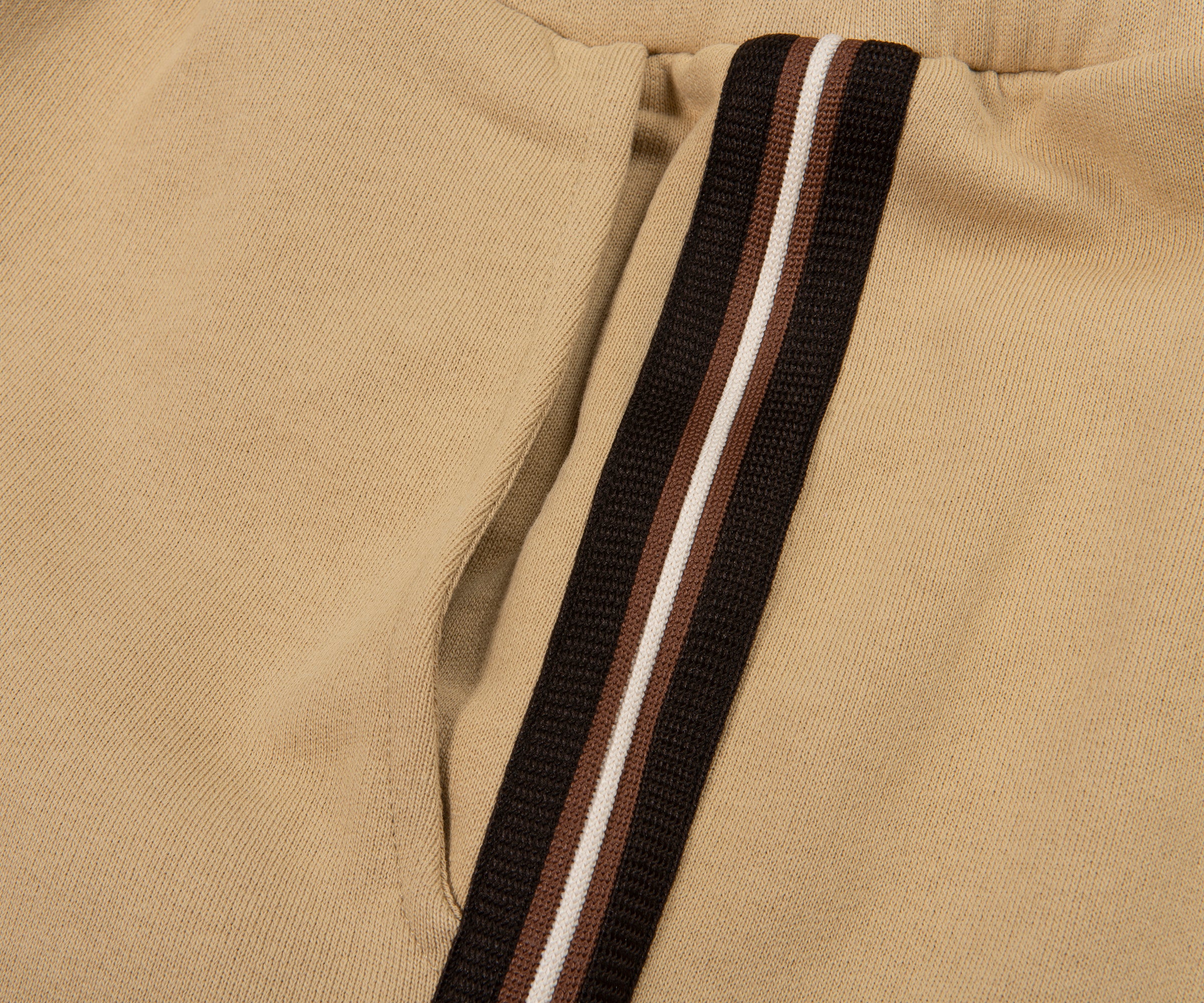 Moncler Sand Thick Cotton Brown Trimming Shorts