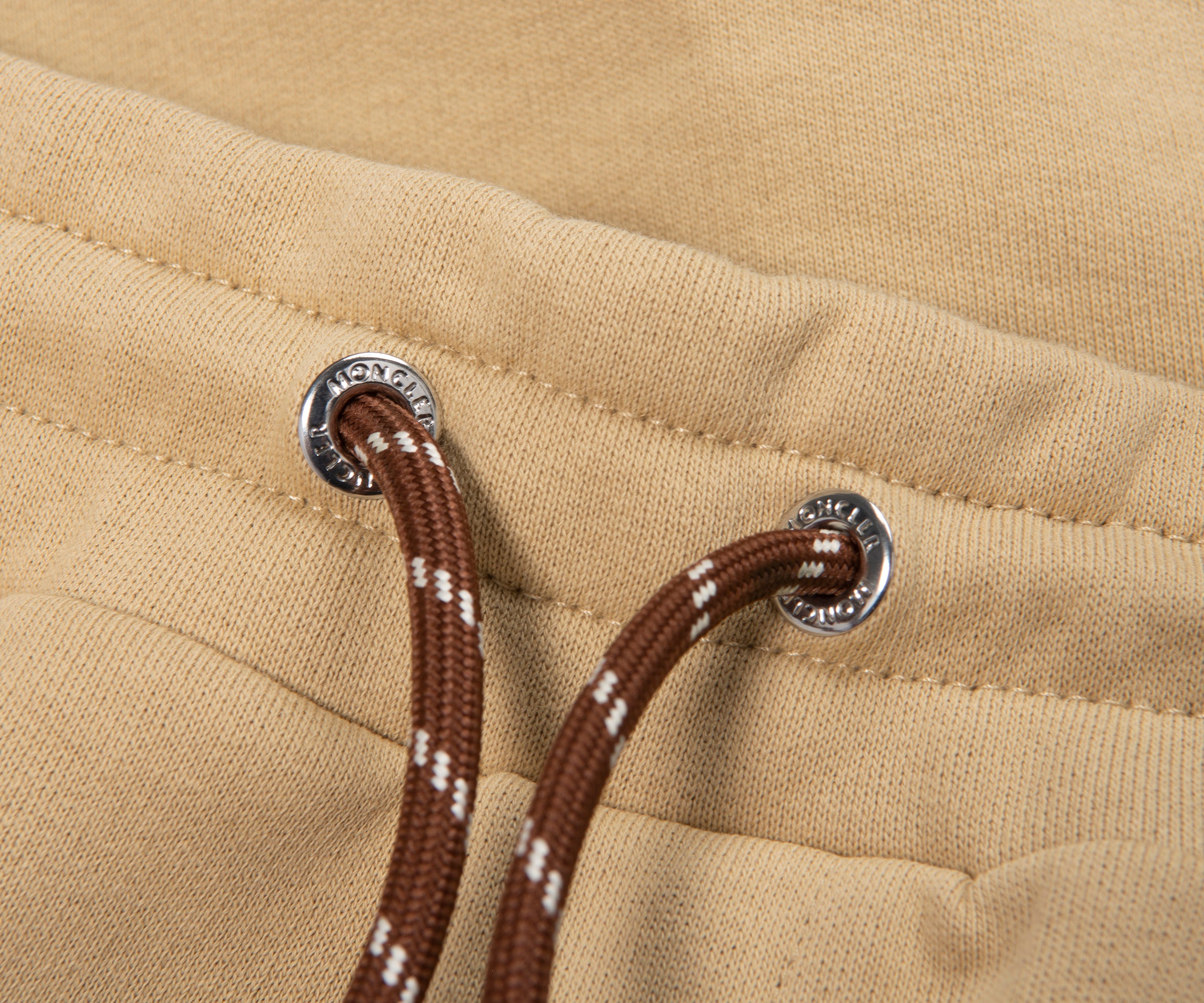 Moncler Sand Thick Cotton Brown Trimming Shorts