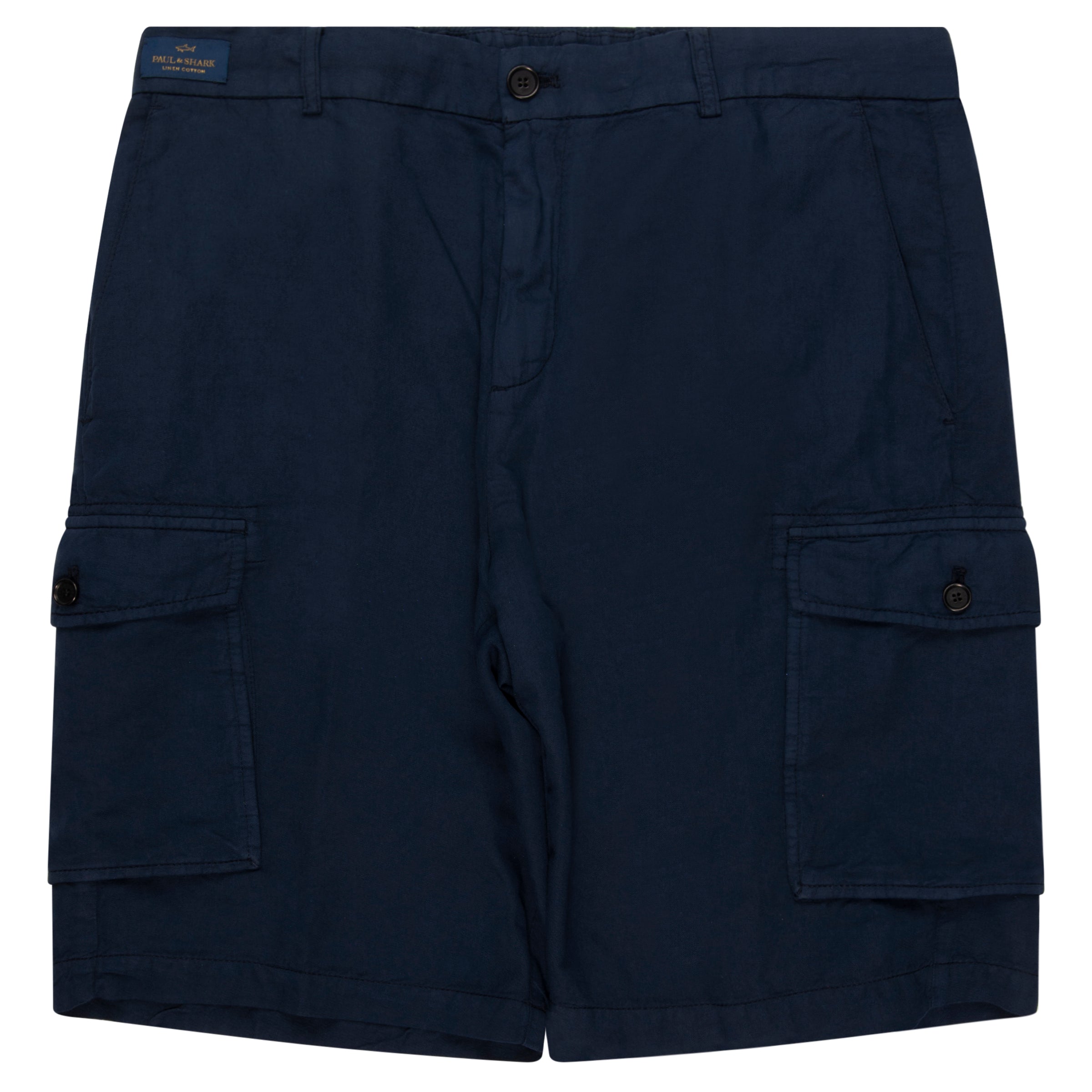 Paul & Shark Navy Cargo Bermuda Linen/Cotton Shorts