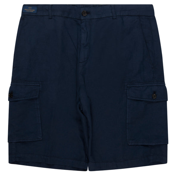 Paul & Shark Navy Cargo Bermuda Linen/Cotton Shorts