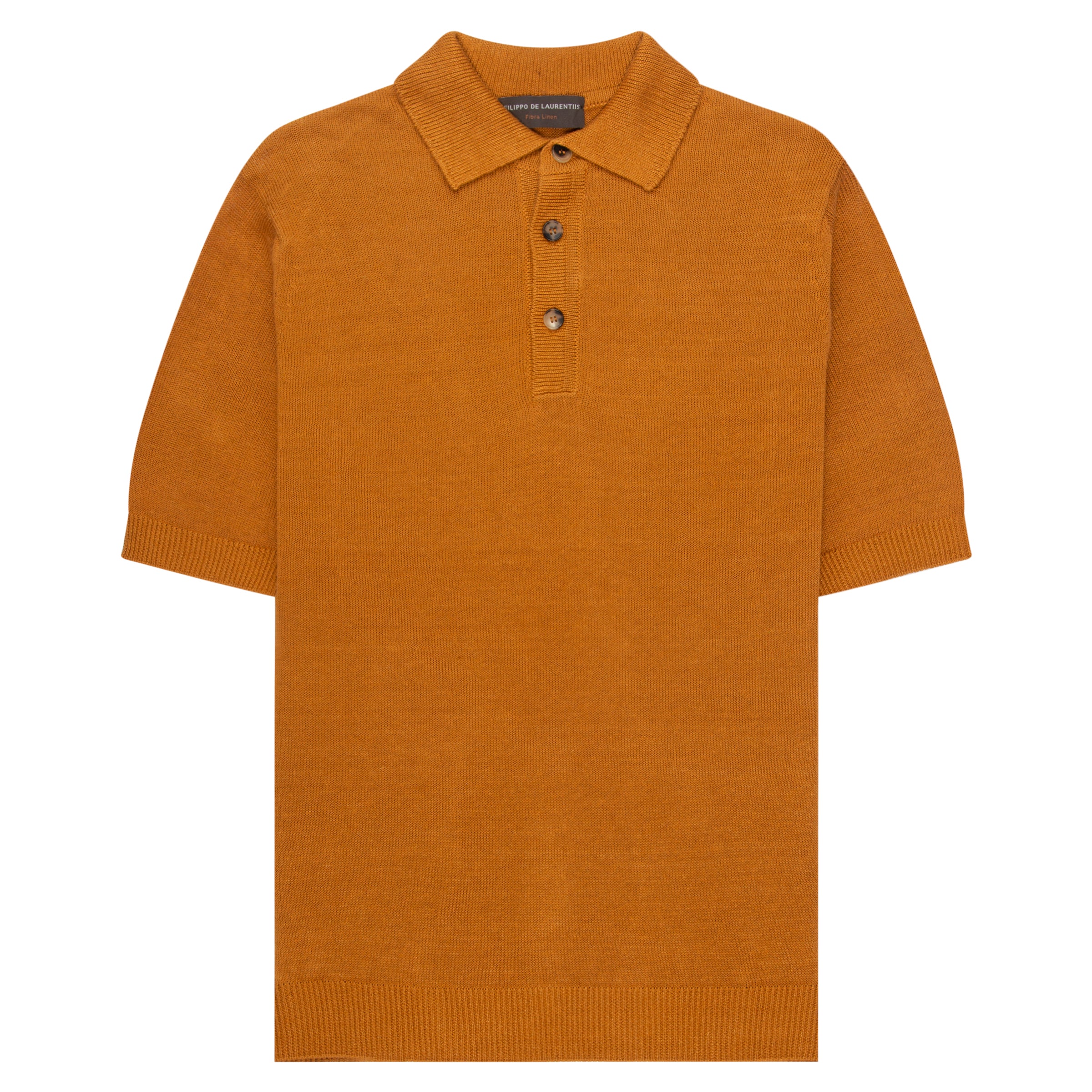 Filippo Burnt Orange Knitted SS Polo