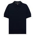 BOSS H Nolano Navy Knitted Polo in responsibly sourced virgin wool.