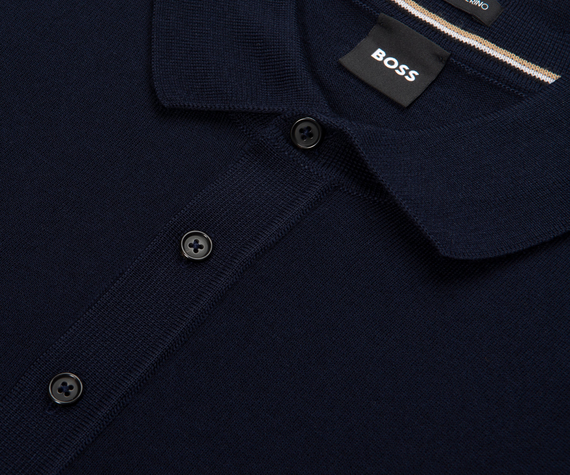 Boss H Nolano Navy Knitted SS Polo