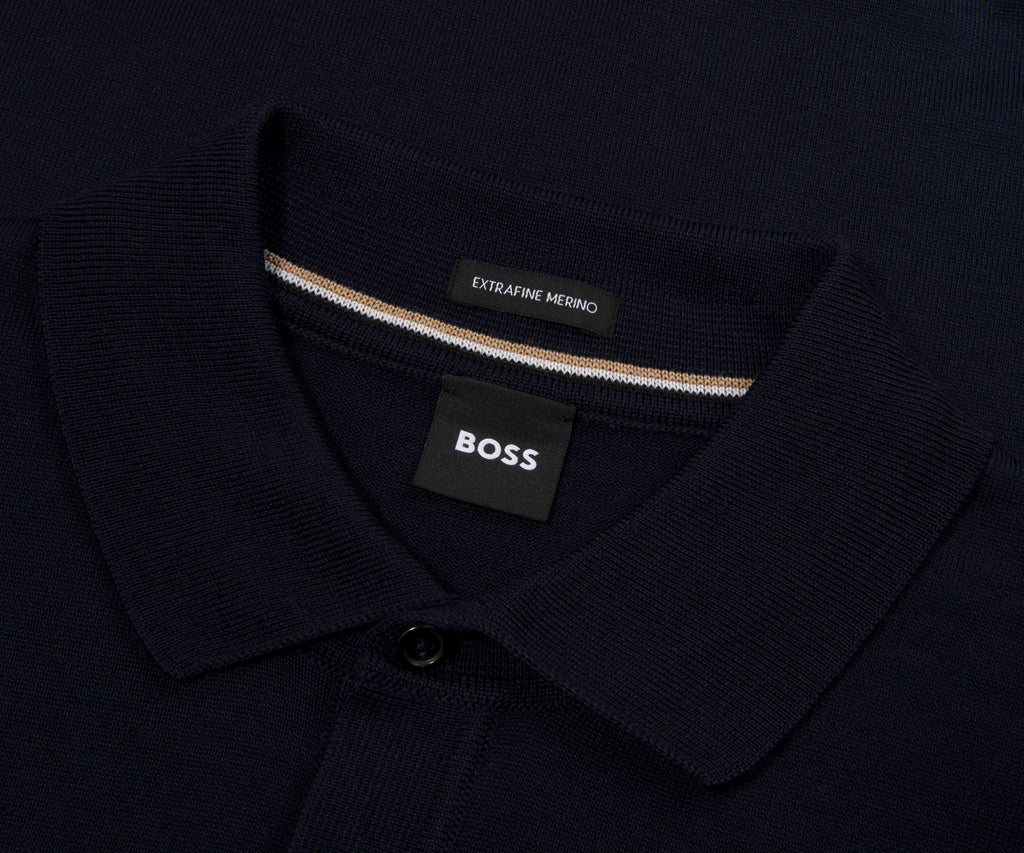 Boss H Nolano Navy Knitted SS Polo