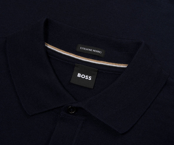 Boss H Nolano Navy Knitted SS Polo