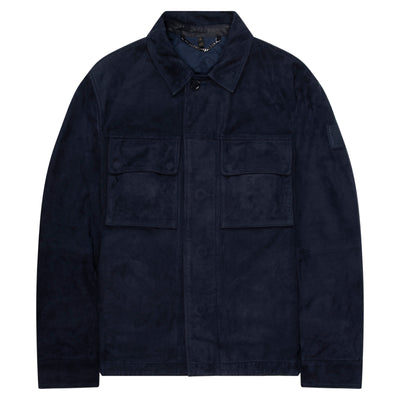 Belstaff Dark Ink Waymark Flyweight Suede Overshirt