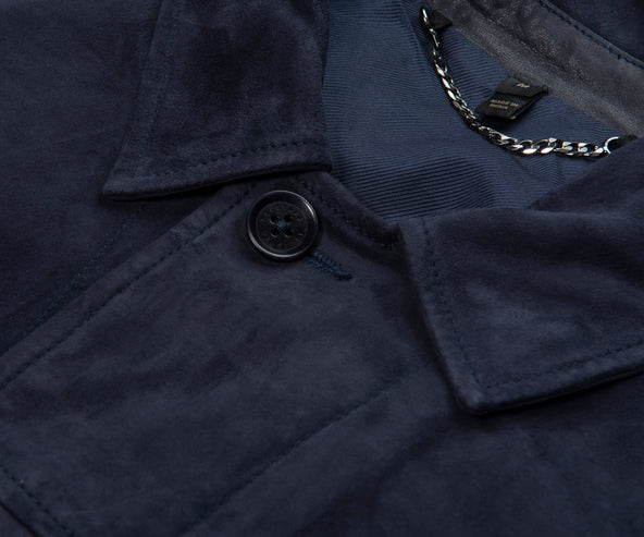 Belstaff Dark Ink Waymark Flyweight Suede Overshirt