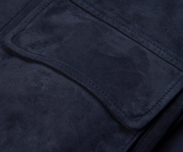 Belstaff Dark Ink Waymark Flyweight Suede Overshirt