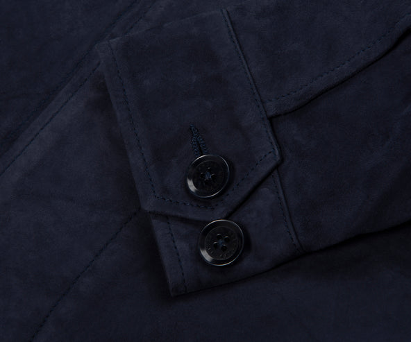 Belstaff Dark Ink Waymark Flyweight Suede Overshirt