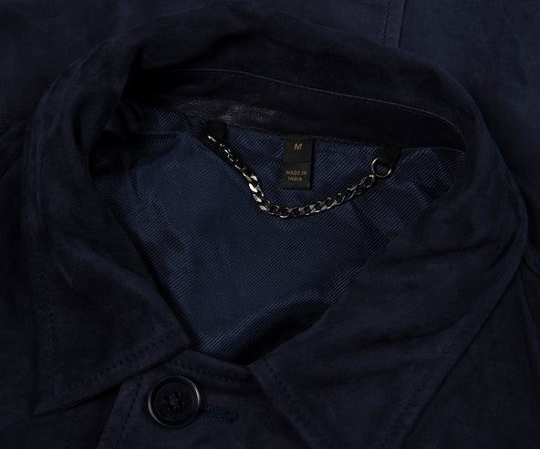 Belstaff Dark Ink Waymark Flyweight Suede Overshirt