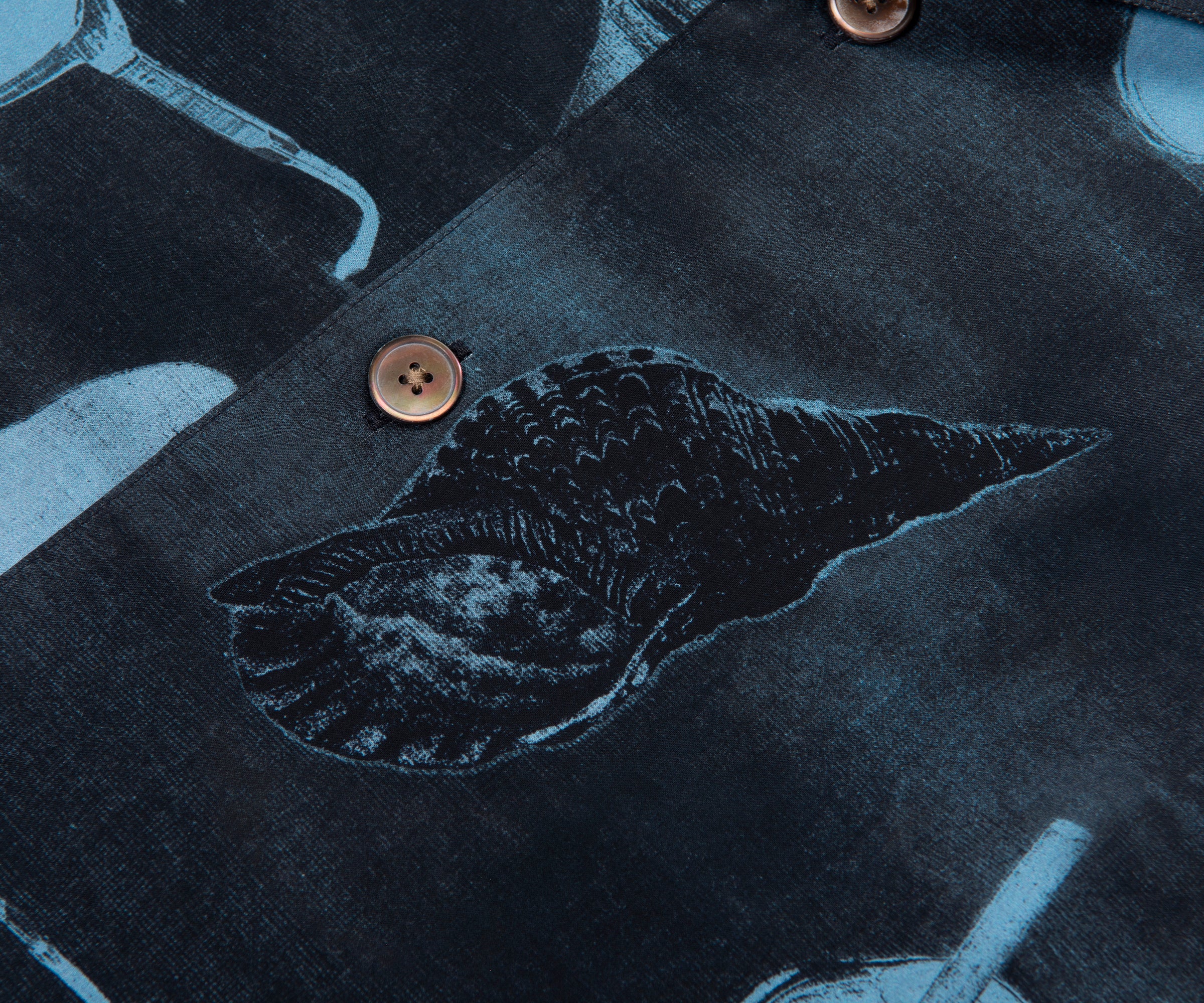 Paul Smith Navy Sunbleached Snaps Poplin SS Shirt