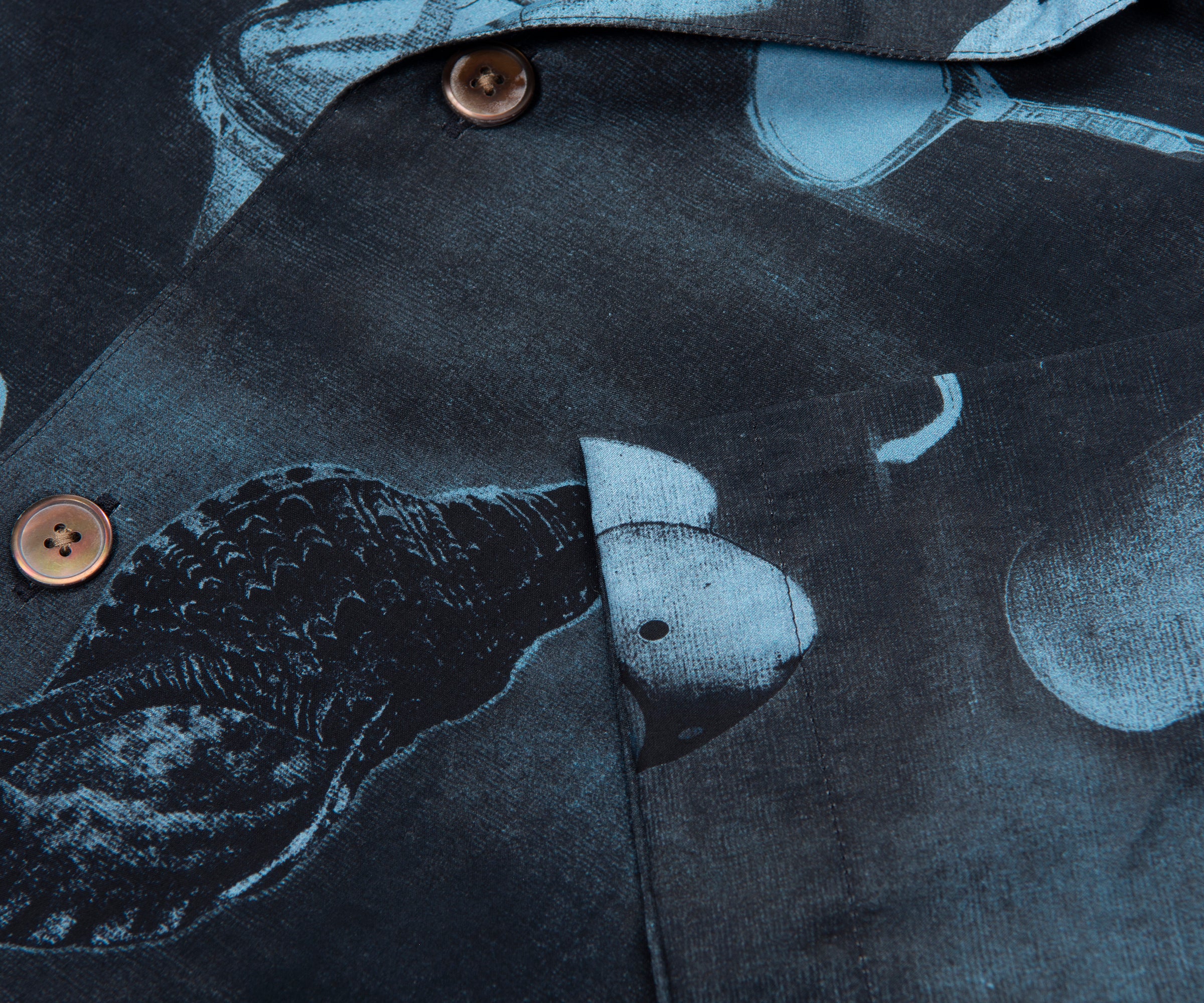 Paul Smith Navy Sunbleached Snaps Poplin SS Shirt