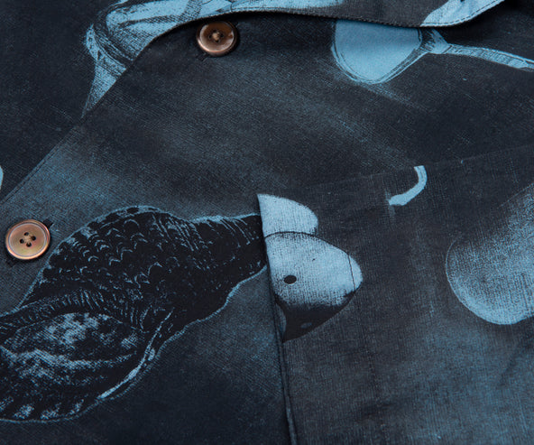 Paul Smith Navy Sunbleached Snaps Poplin SS Shirt