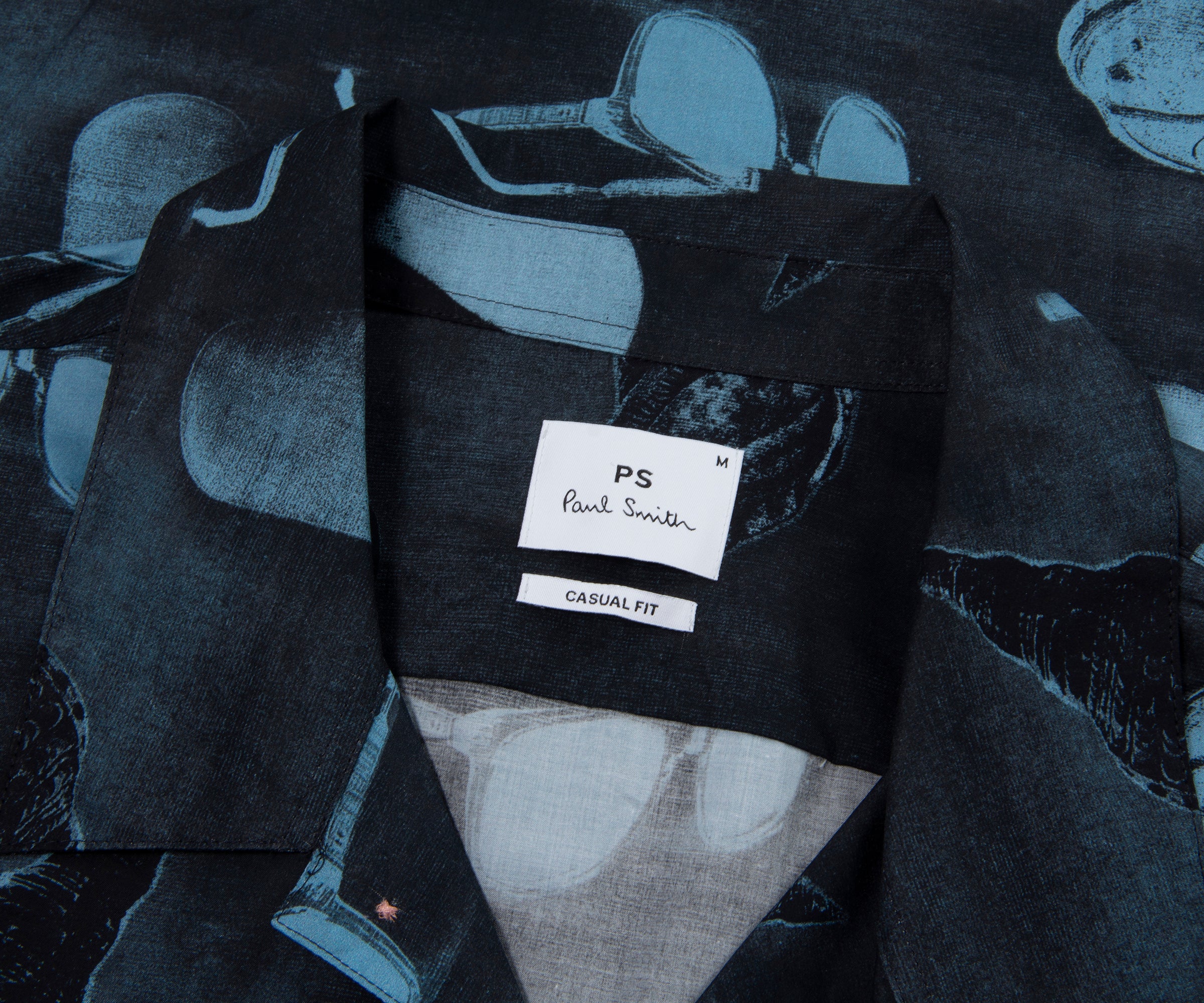 Paul Smith Navy Sunbleached Snaps Poplin SS Shirt