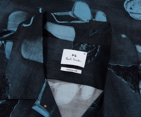 Paul Smith Navy Sunbleached Snaps Poplin SS Shirt