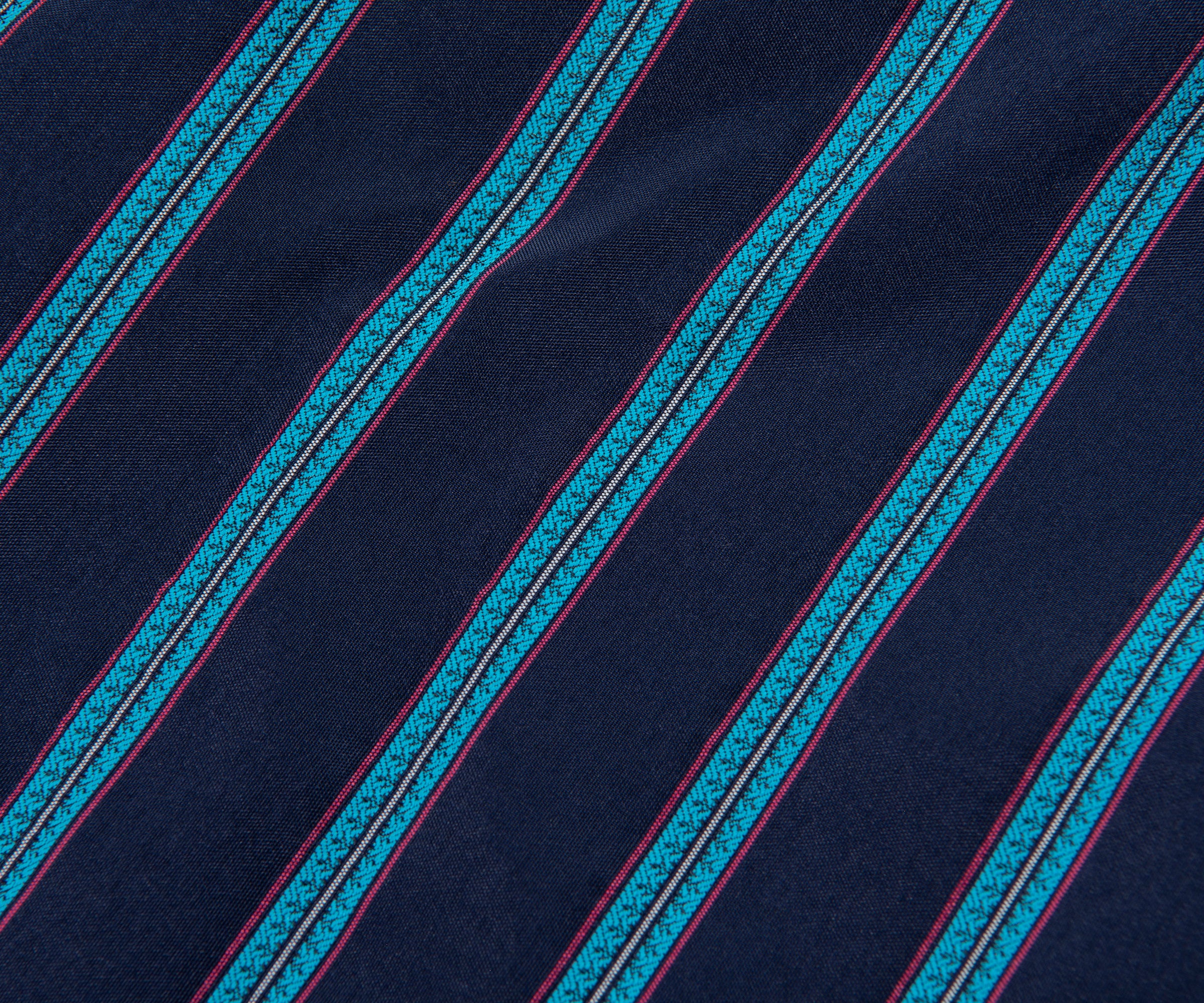 Boss Navy Sautner Pink Stripe Swim Shorts