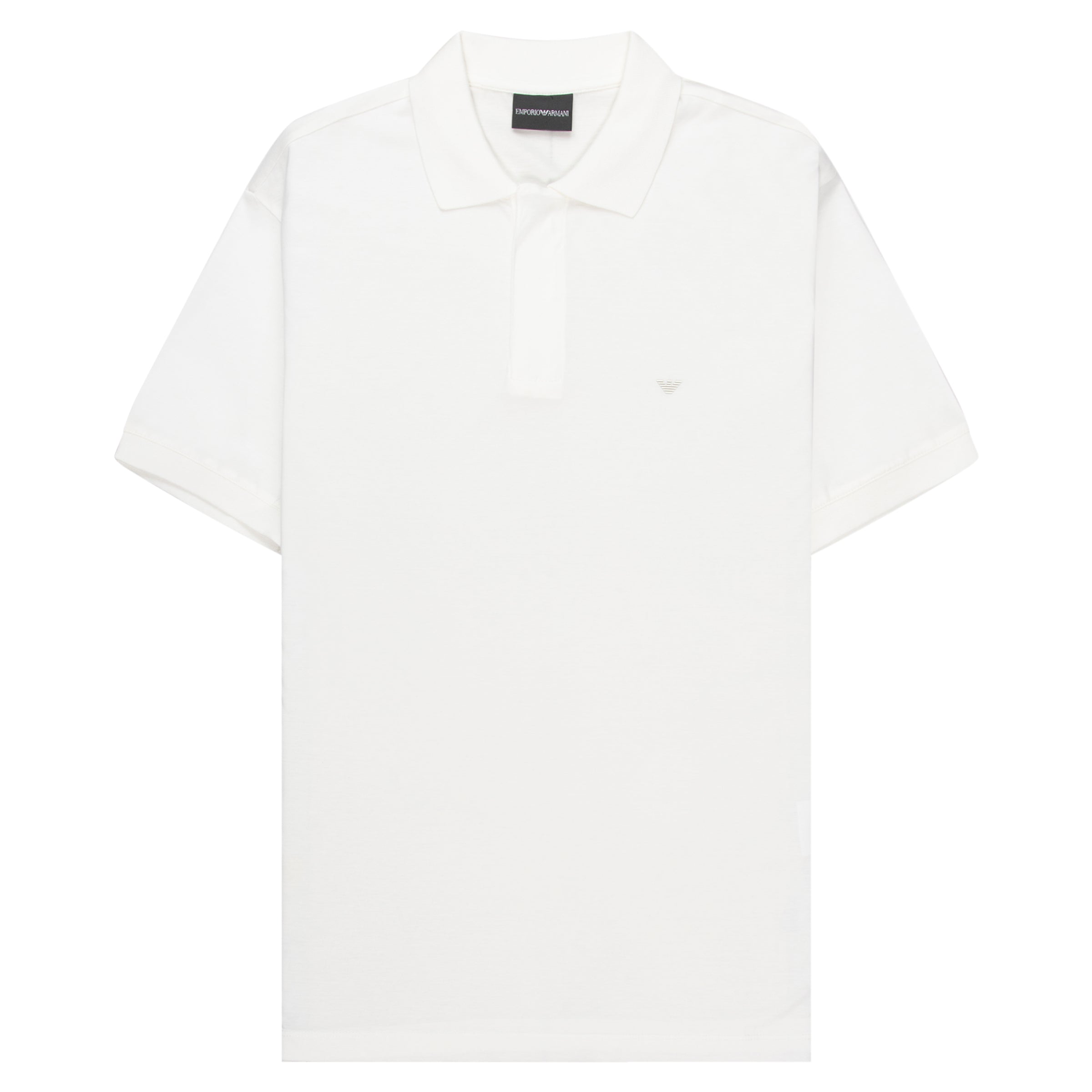 Armani White Travel Essential Zip Polo