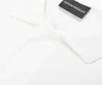 Armani White Travel Essential Zip Polo
