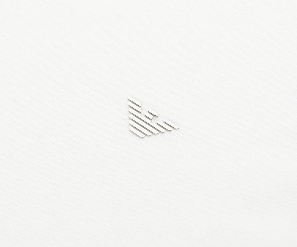 Armani White Travel Essential Zip Polo