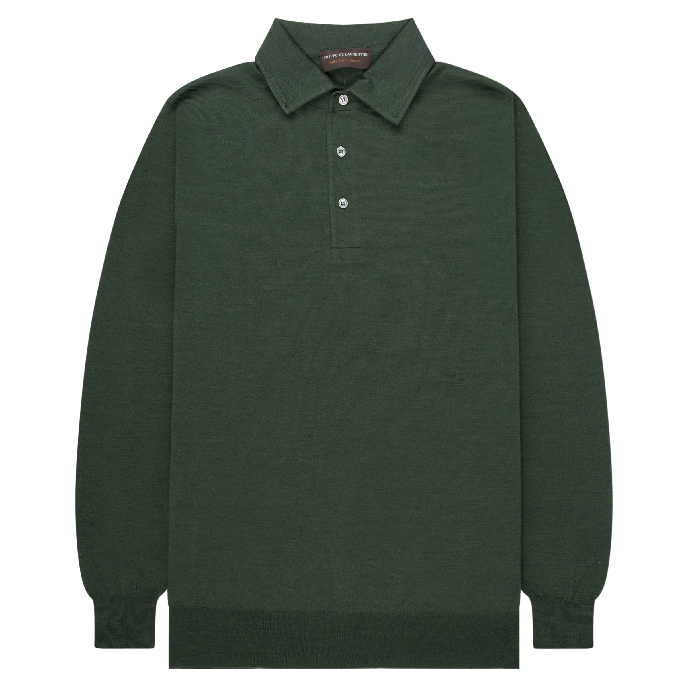 Filippo Green LS Cashmere Silk Wool Polo