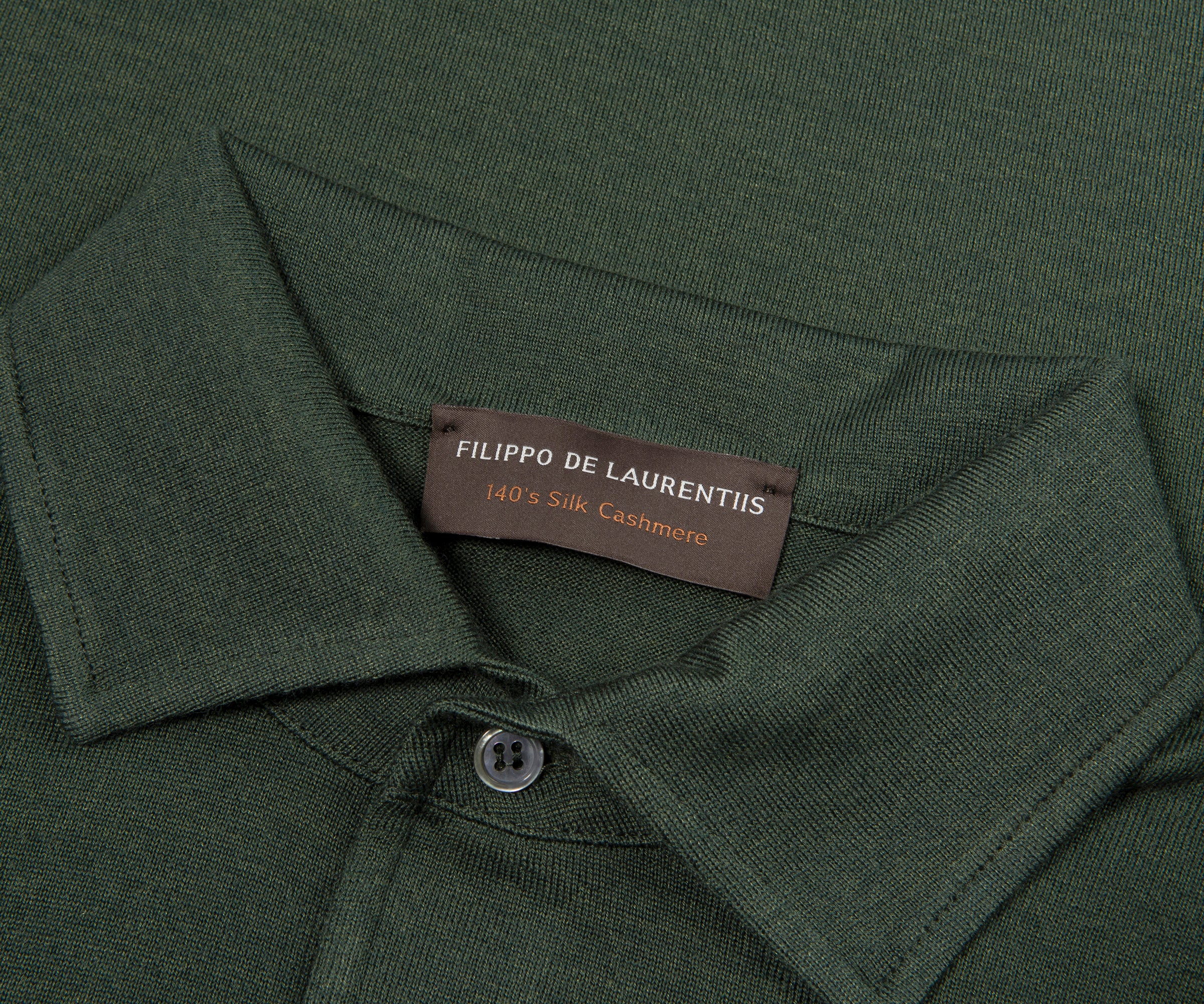 Filippo Green LS Cashmere Silk Wool Polo