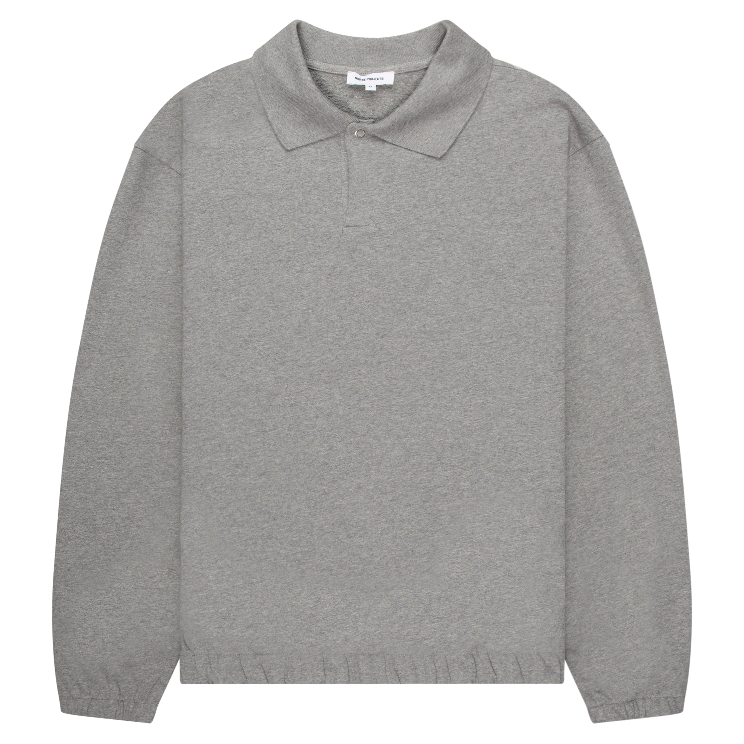 Norse Projects Grey Sylane Relaxed Light Pile Jersey Polo
