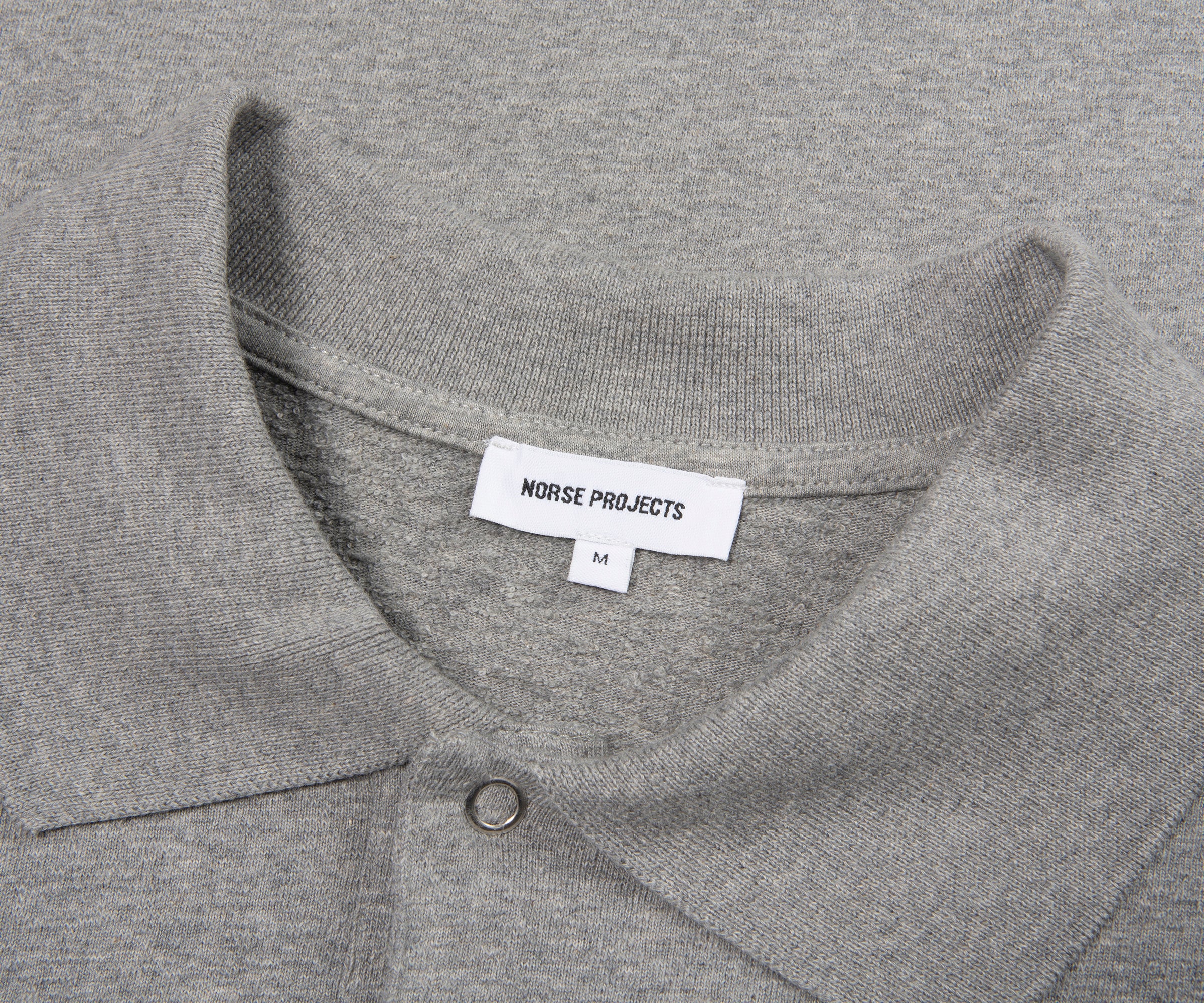 Norse Projects Grey Sylane Relaxed Light Pile Jersey Polo