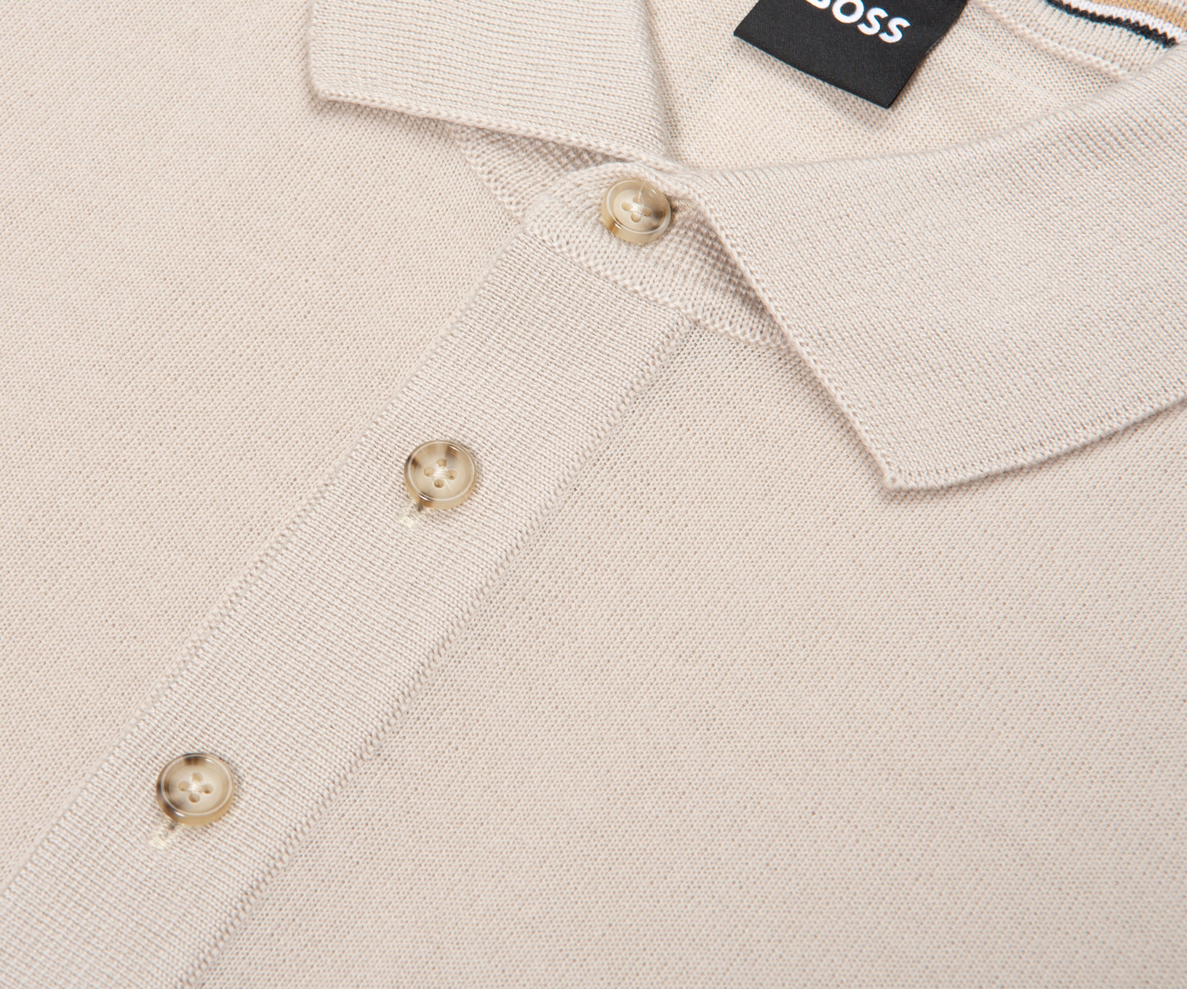 Boss H Nolano Light Beige Knitted SS Polo