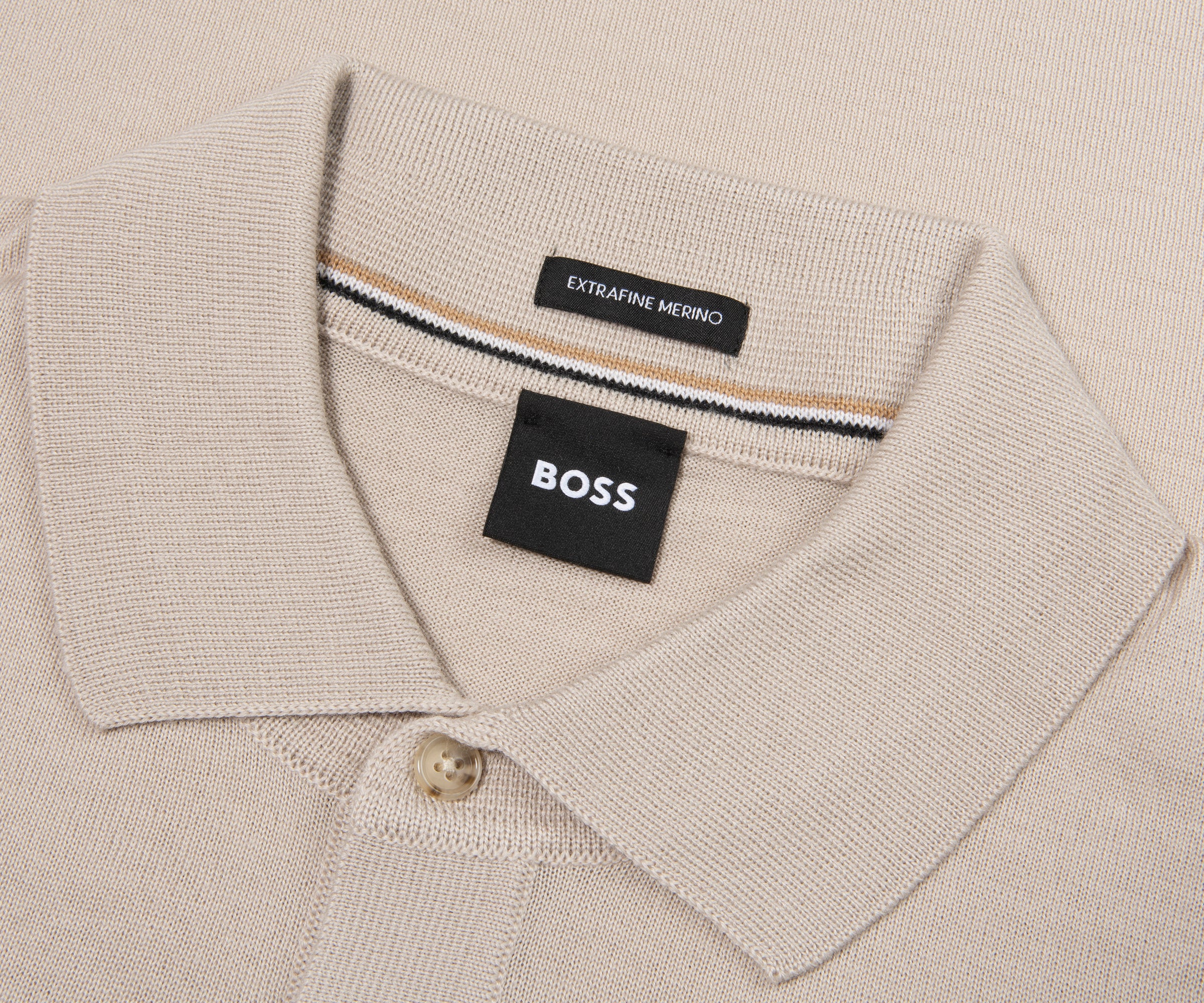 Boss H Nolano Light Beige Knitted SS Polo