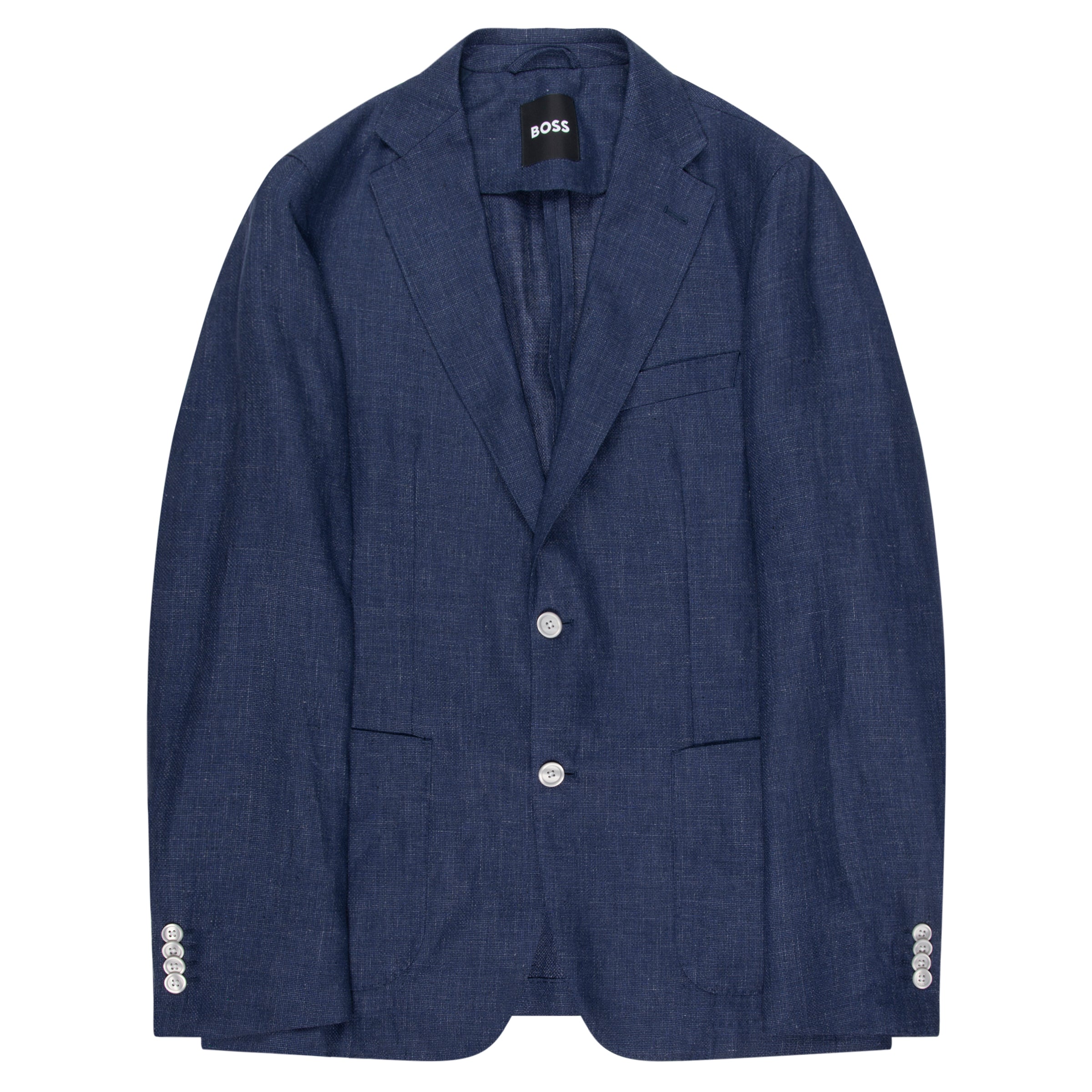 Boss C Hanry Open Blue Linen Blend Blazer