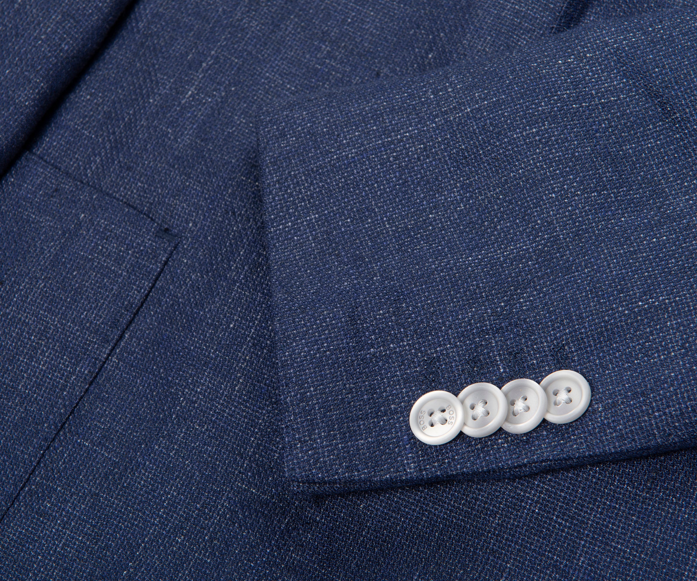 Boss C Hanry Open Blue Linen Blend Blazer