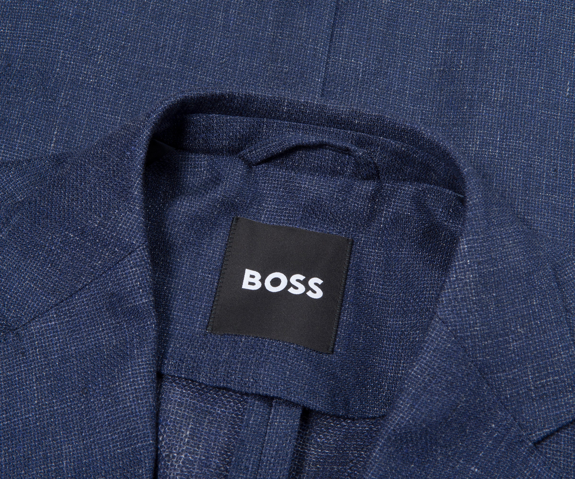 Boss C Hanry Open Blue Linen Blend Blazer