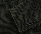 Canali Double Breasted Corduroy Suit Green