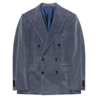 Canali Double Breasted Corduroy Suit Blue