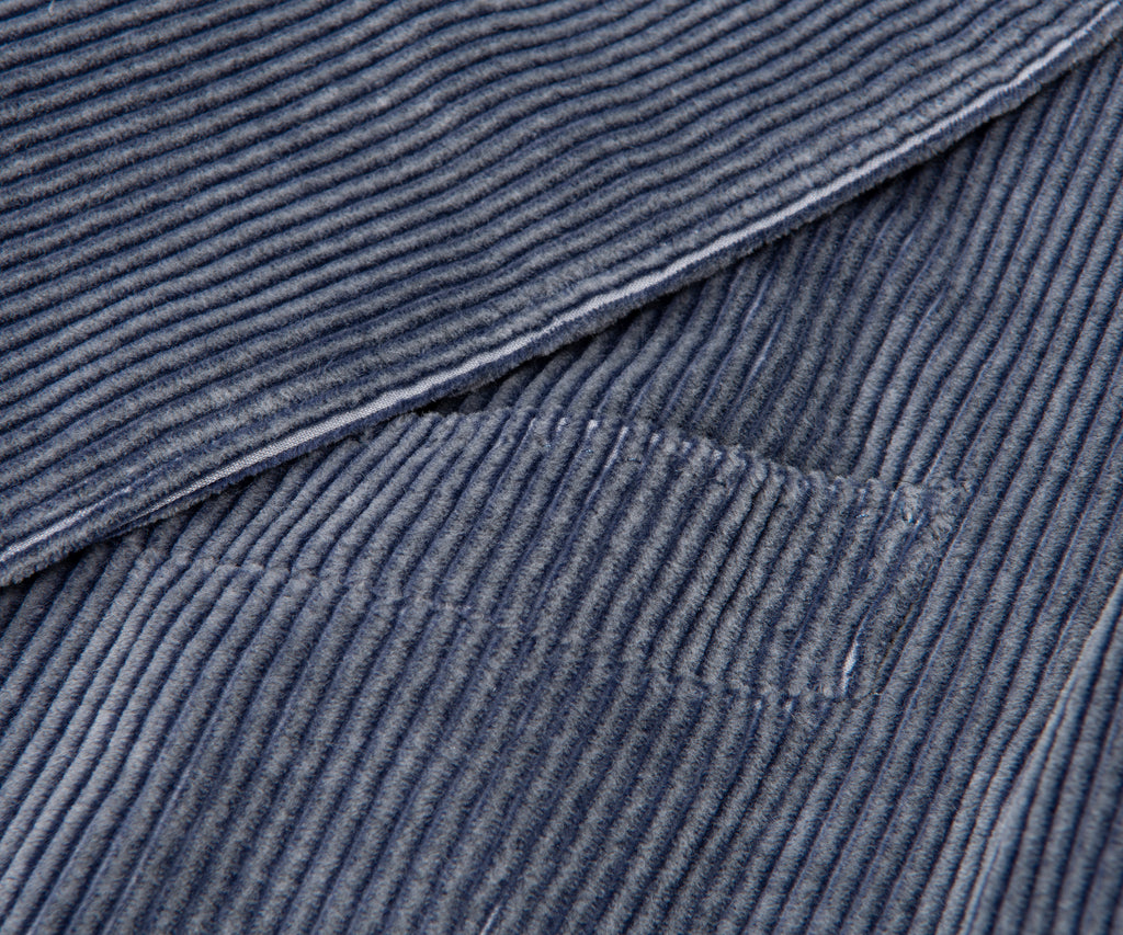 Canali Double Breasted Corduroy Suit Blue