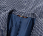 Canali Double Breasted Corduroy Suit Blue
