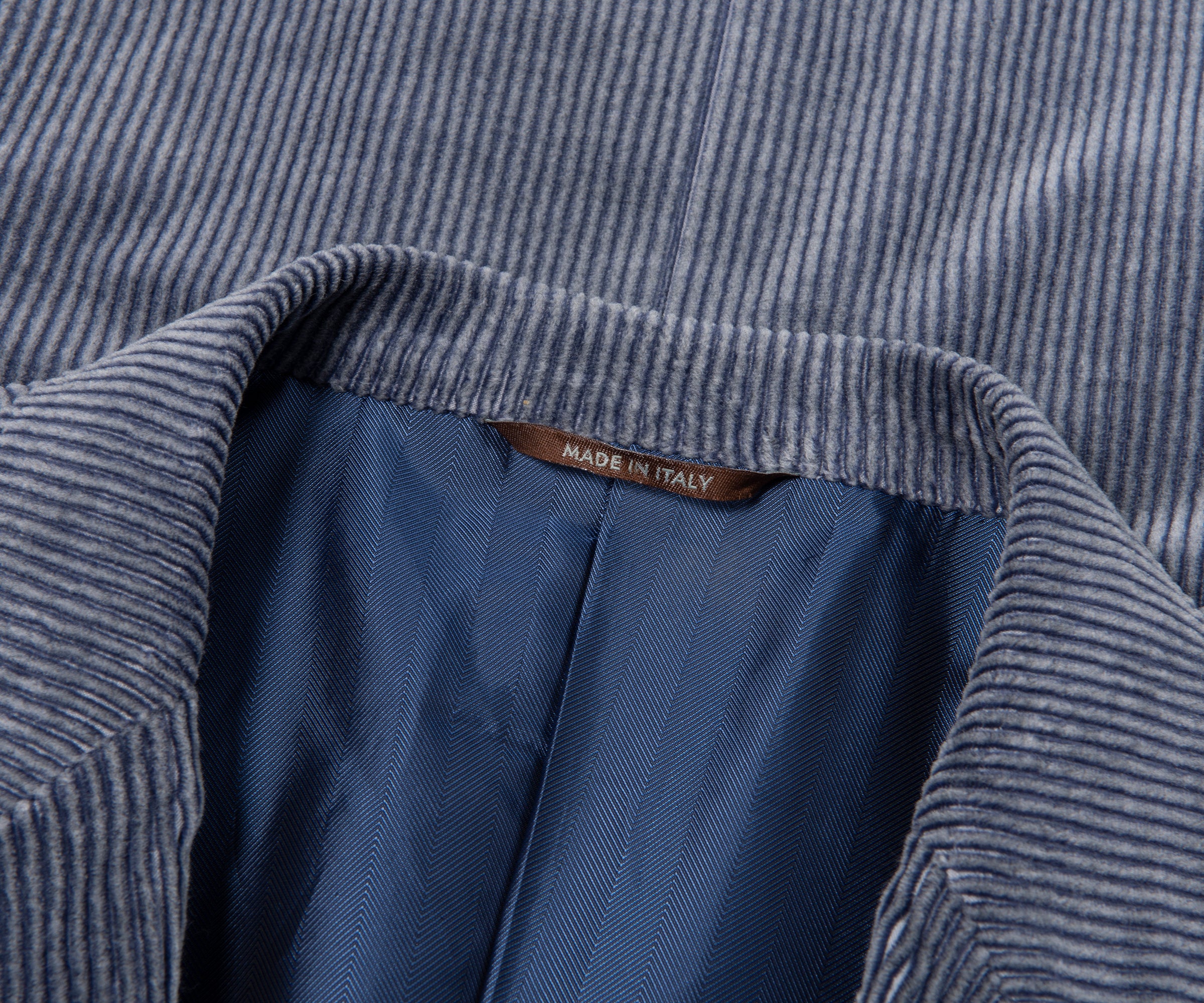Canali Double Breasted Corduroy Suit Blue