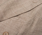 Canali DB Herringbone Linen Weave Jacket Beige