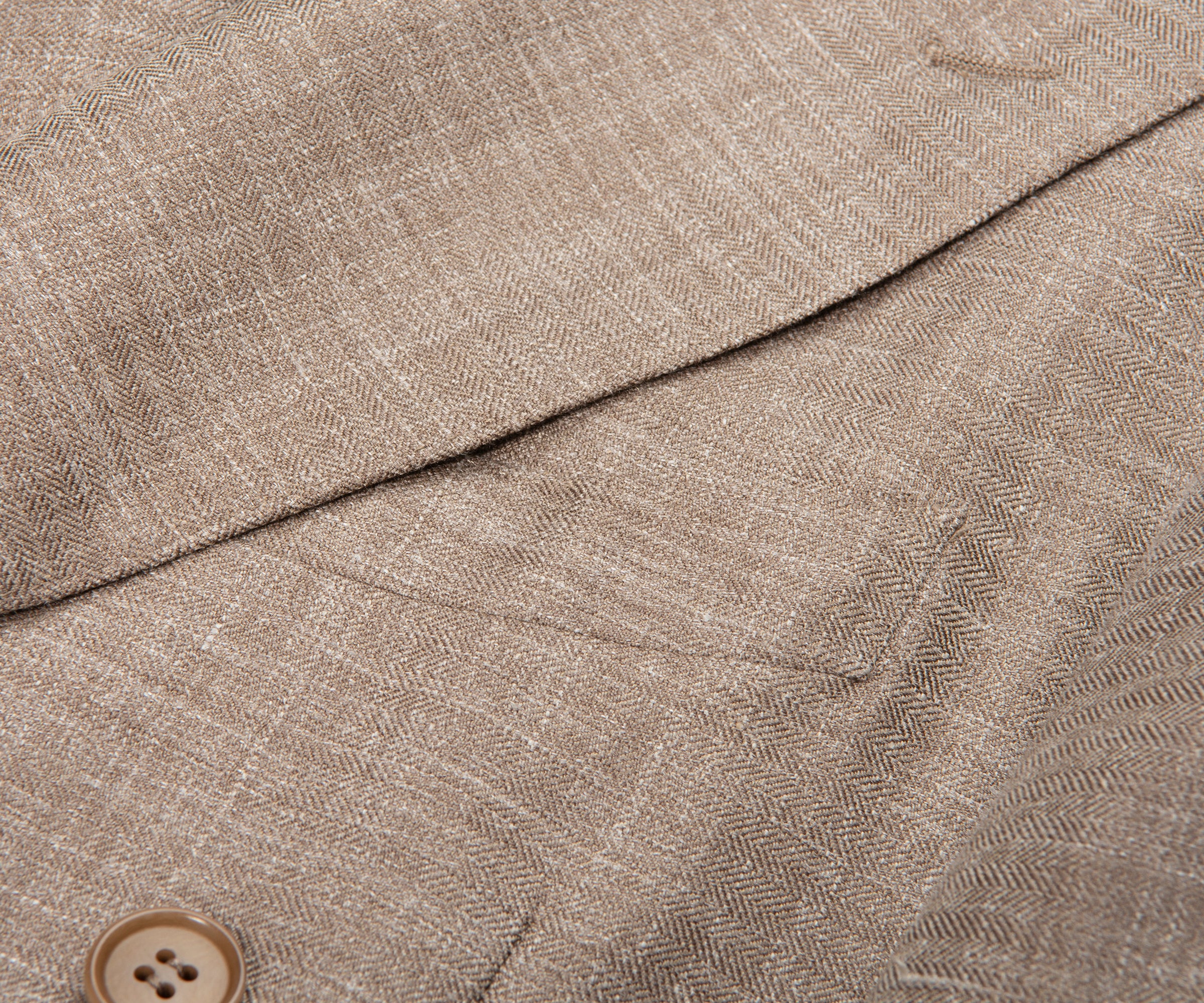 Canali DB Herringbone Linen Weave Jacket Beige
