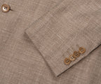 Canali DB Herringbone Linen Weave Jacket Beige