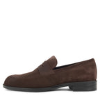 Boss Brown Tayil Suede Textured Loafers