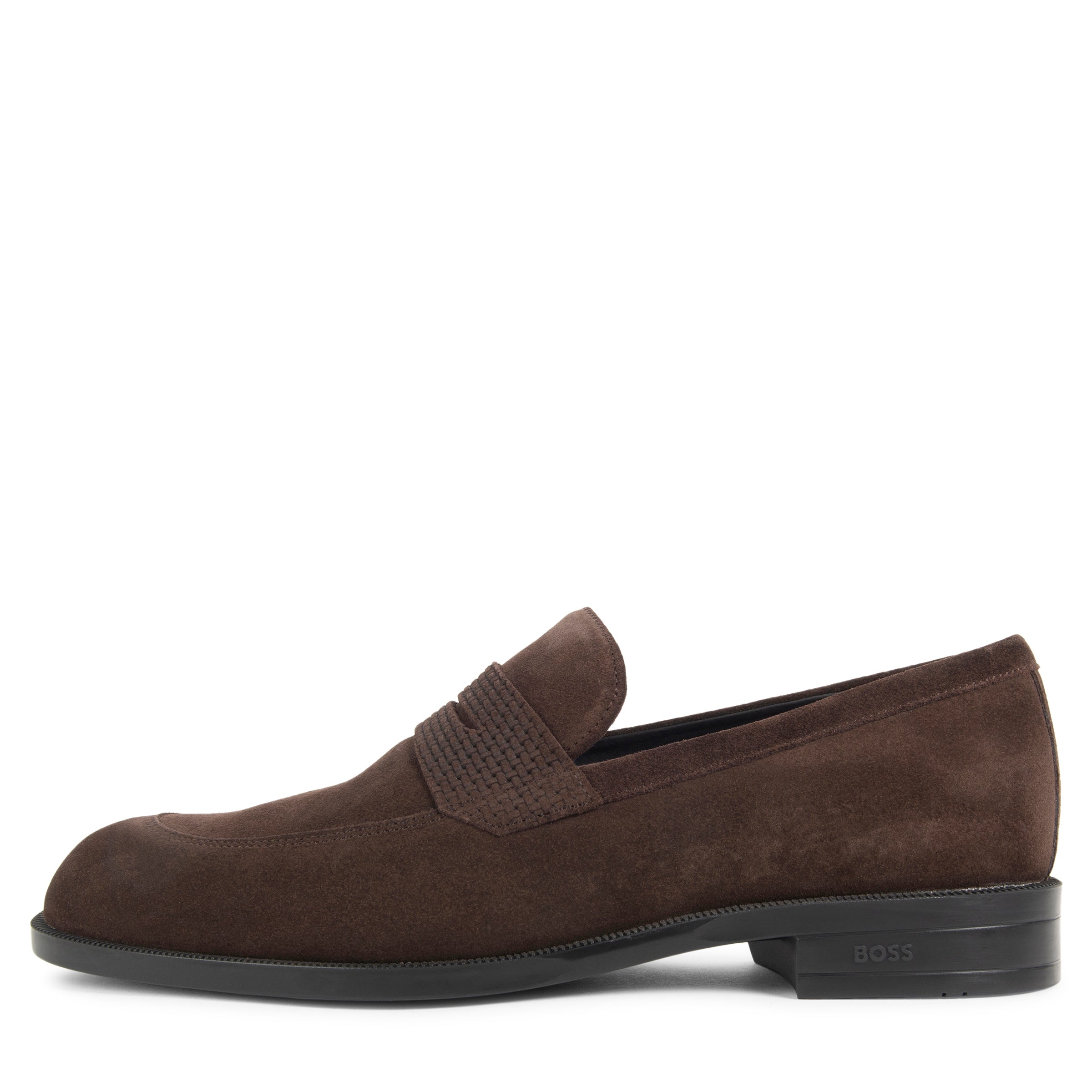Boss Brown Tayil Suede Textured Loafers
