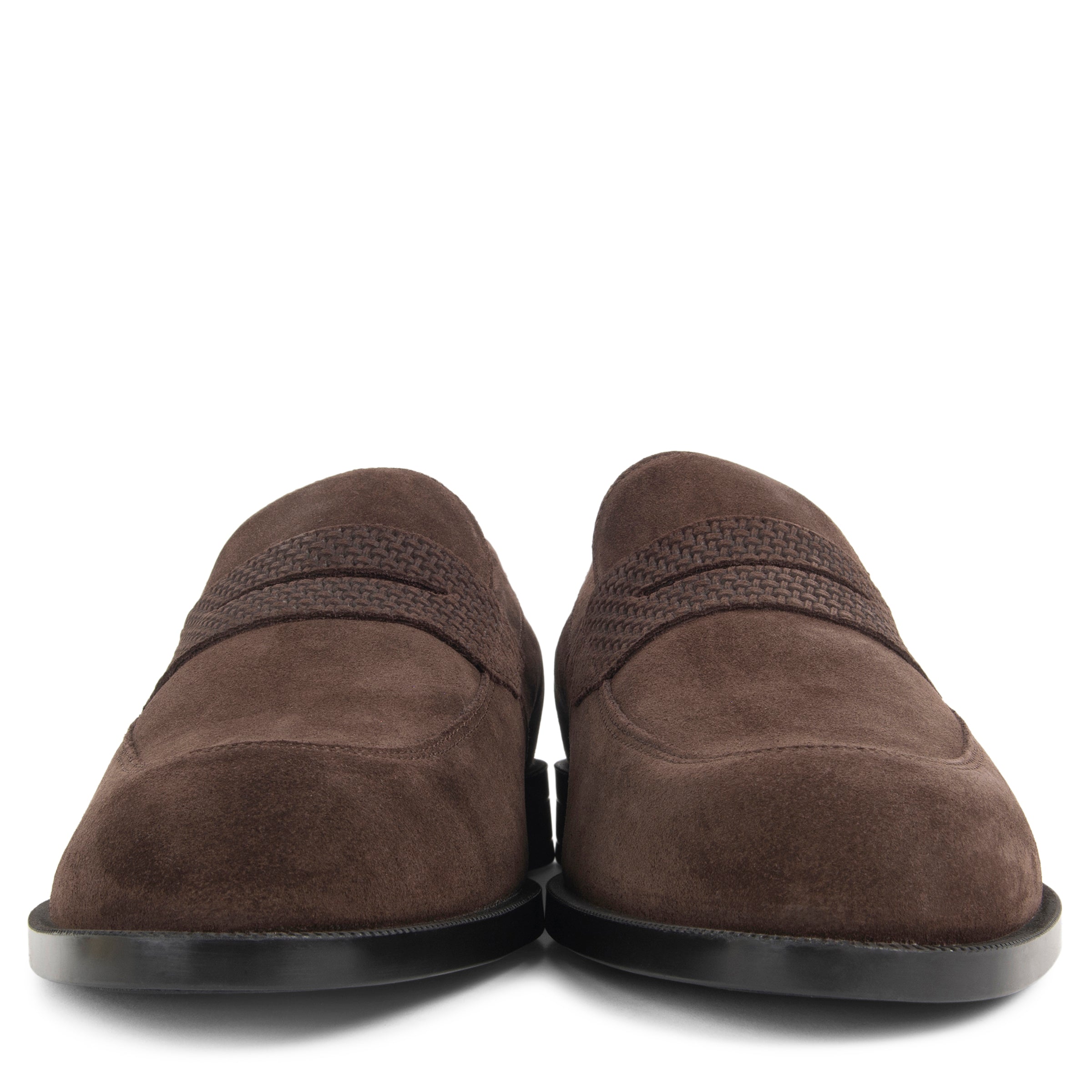 Boss Brown Tayil Suede Textured Loafers