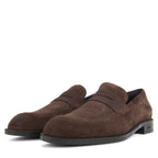Boss Brown Tayil Suede Textured Loafers
