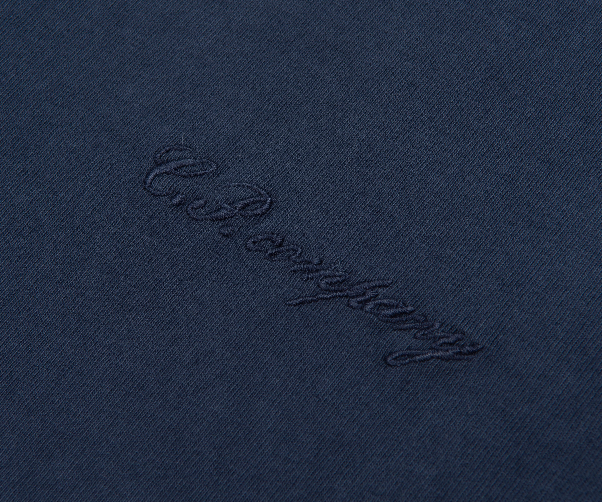 C.P. Company Indigo Script Logo Zip Polo